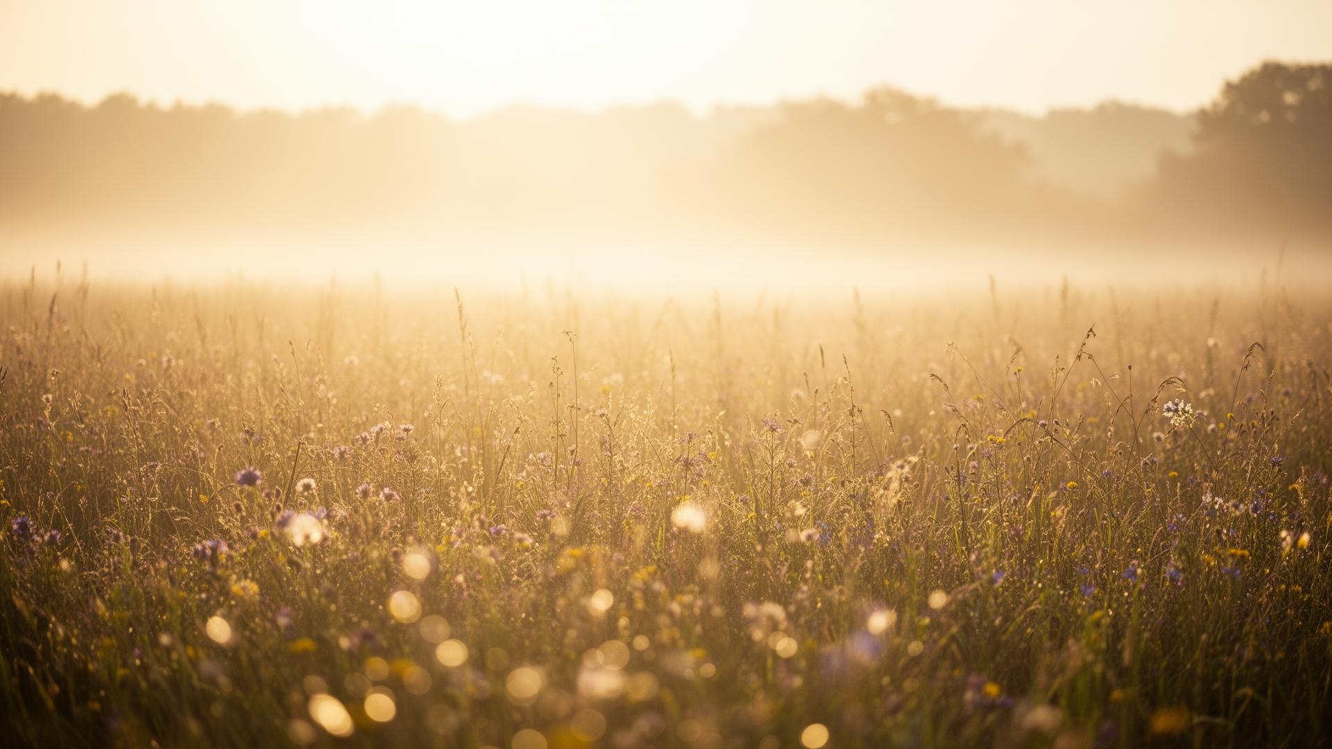 Serene golden landscape